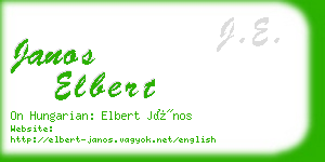 janos elbert business card